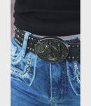 Fivela Cabeça de Touro com Canivete Secreto